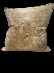 Leather Handmade Embossed Pillows with Animal Prints from Ghana - Picture 1 of 12