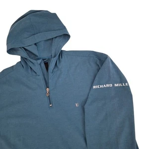 Linksoul 1/4 Zip Hoodie Mens XL Blue Green Richard Mille Tour Bubba Boardwalker - Picture 1 of 17