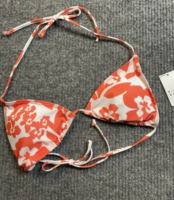 Bikini Billanbong Mujer Grande Playa Bebé Triángulo Top Naranja Blanco Papaya NUEVO Foto 1 de 4