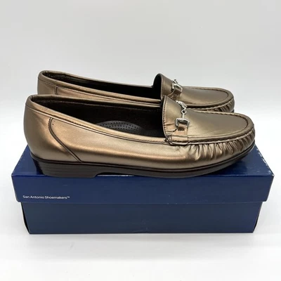 Zapatos para mujer SAS Metro Horsebit mocasín sin cordones de cuero bronce 10 anchos Foto 1 de 4