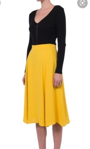 French Connection Citrus ARIMI Crepe Flared Midi Skirt Uk 6 rrp £85 - Picture 1 of 4
