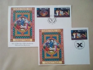 B......ISLE OF MAN 1981 CHRISTMAS FIRST DAY COVER. FDC & CHRISTMAS CARD GB - Picture 1 of 3