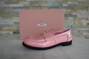 Mocassini MIU MIU EU 39 slipper scarpe basse pelle verniciata rosa NUOVI ex prezzo consigliato 890 € - Foto 1 di 7