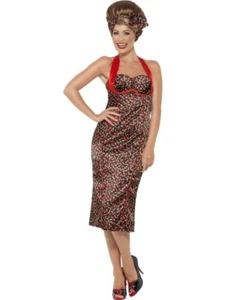 Ladies 1950s Rockabilly Cherry Fancy Dress Costume - Picture 1 of 1