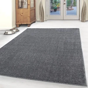 Einfarbig Kurzflor Günstig Teppich Gabbeh Optik Wohnzimmer Grau Meliert - Bild 1 von 5