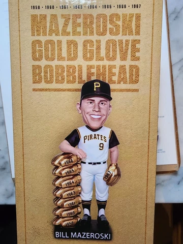 NEW Bill Mazeroski Pittsburgh Pirates 8 Time Gold Glove Bobblehead SGA 7/5/22 Cover