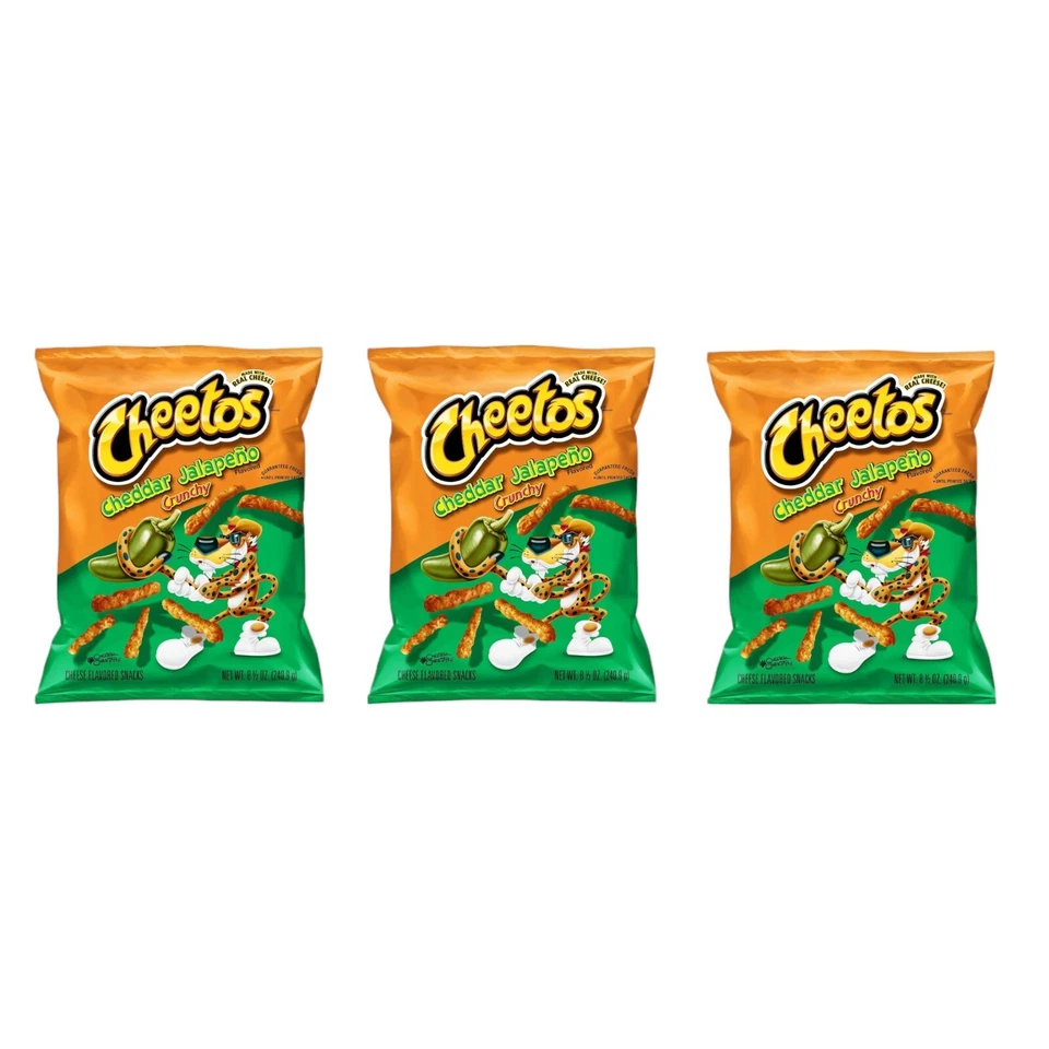 Cheetos Cheddar Jalapeno Crunchy Cheese Flavored Snack Bags 16 Oz Total 2dayship