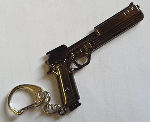 Modelo de colección pistola semiautomático llavero de metal sólido 6 cm vendedor del Reino Unido - Imagen 1 de 3