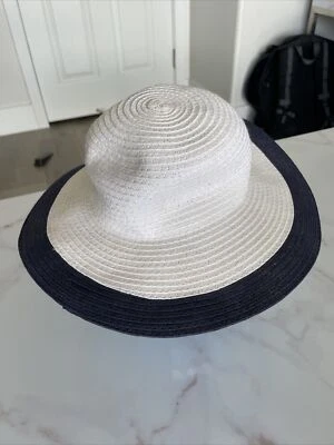 Janie & Jack Baby Girls Summer Sun Hat Nautical Blue & White Layette Sz 3-6m Buy - Image 1 of 4