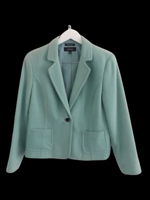 Jones Wear Stretch Seaglass Mint Single Button Blazer Jacket Fleece Medium NWT - Image 1 of 4