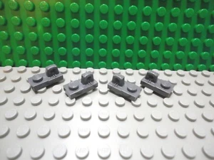 Lego 4 Dark Bluish Gray 1x2 plate with top finger - Picture 1 of 1
