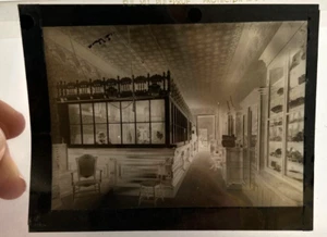 Antique Photo Negative Retail Store Interior c1900 Housewares / Plates - Picture 1 of 5