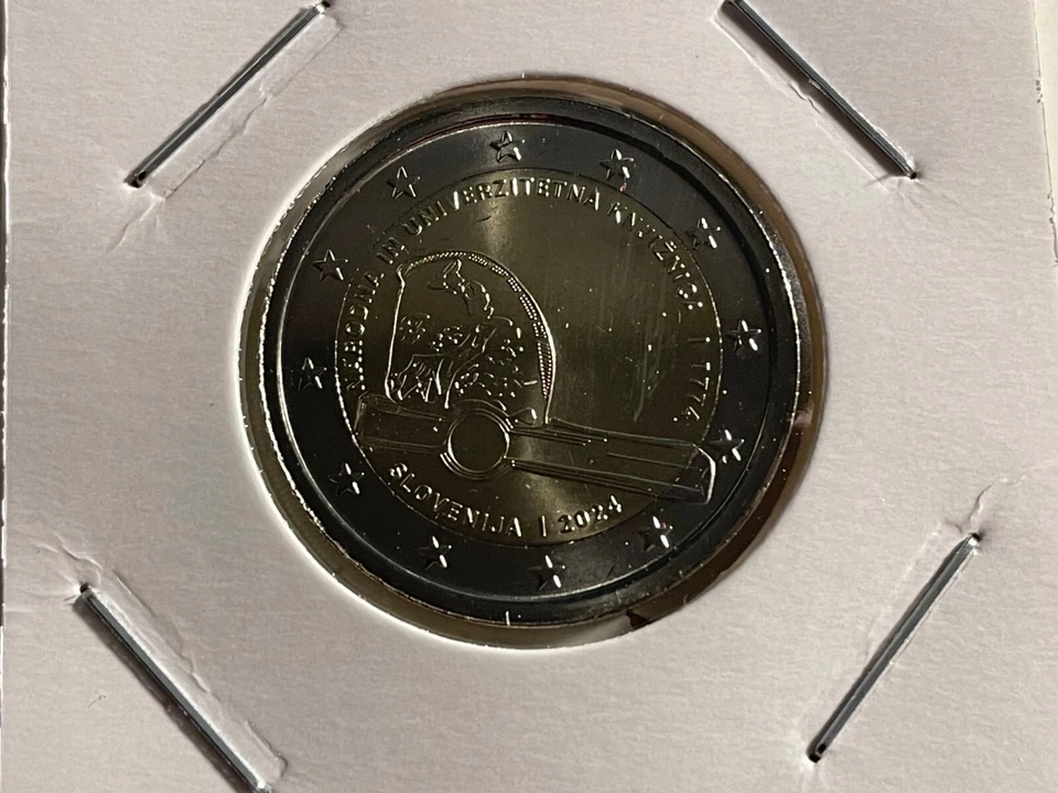 2 EURO SLOVENIE 2024 250 ANS BIBLIOTHEQUE NATIONALE COMMEMORATIVE NEUVE - Photo 1/1