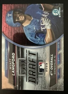 2023 Bowman Draft Chrome Draft Night Refractor Texas Ranger Wyatt Langford BDN-9 - Picture 1 of 2