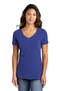 Port & Company LPC099V Womens Short Sleeve Garment-Dyed V-Neck T-Shirt - Picture 1 of 10
