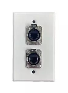 PROCRAFT SPL-2RJ45-WH 1 Gang White Wall Plate Loaded w/ 2) ProCraft RJ45 Feed/Pa - Picture 1 of 3