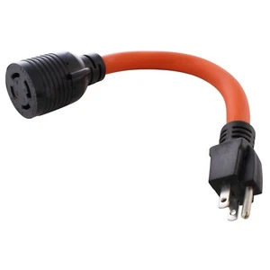15 amperios NEMA 5-15 macho a 30 amperios NEMA L14-30 hembra cable adaptador de AC WORKS® - Imagen 1 de 5
