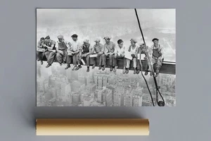 Rascacielos de almuerzo en la cima de un rascacielos, póster (sin enmarcar), 24""x36", Nueva York, 1932, arte de pared - Imagen 1 de 7