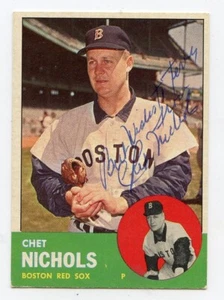 CHET NICHOLS signiert 1963 Topps #307 Red Sox garantiert authentisch KOA - Bild 1 von 1