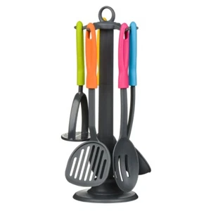Tyri 5pc Grey Nylon Kitchen Cooking Tool Set With Stand Food Preparation Utensil - Picture 1 of 1