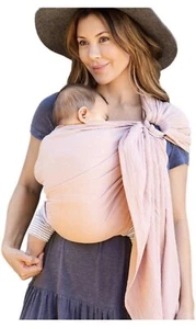MOBY RING SLING -OUR SOFT _EGANT SLING -ON-THE-GO EASE FOR CLOSE CARRYING ROSE - Picture 1 of 7