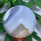 288G Natural Banded Agate Sphere Quartz Crystal Ball Healing Stone