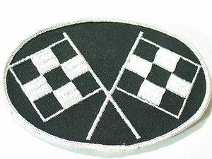 Checkered Racing Flags Patch Vintage - Picture 1 of 2