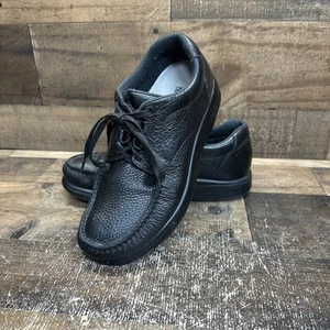 SAS Men's Bout Time Lace Up Comfort Loafers Size 9N Made In USA Black - Picture 1 of 20