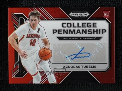 2023 Prizm Draft Picks College Penmanship Red Azuolas Tubelis Rookie Auto RC - Image 1 of 2