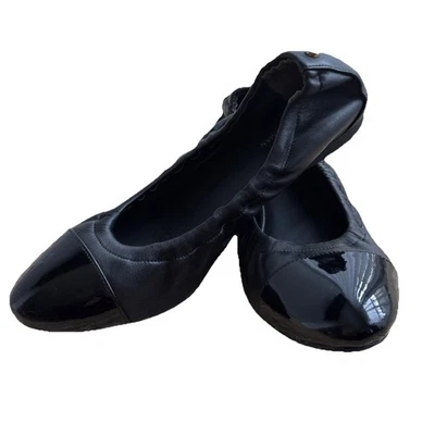 Stuart Weitzman Gabby Scrunch Rivet Suede Ballet Flat Black Size US 8 NWOB - Image 1 of 4