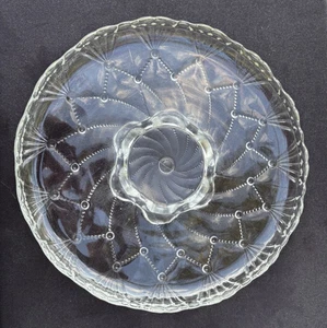 EAPG National Glass Co #350 (auch bekannt als Kordelvorhang) niedriger Fuß 10" Kuchenplatte Sehr guter Zustand - Bild 1 von 9