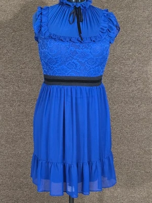Disney Snow White and the Seven Dwarfs Blue Lace Dress Blue Sz L Pre-owned - Image 1 of 4