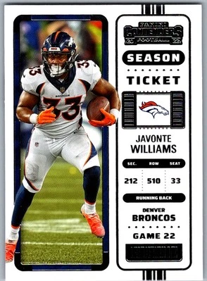 2023 Panini Contenders Javonte Williams Denver Broncos #31 - Image 1 of 2