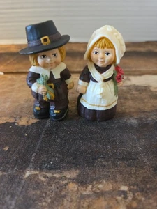 Vintage Hallmark Karten Mini Pilger Set Junge und Mädchen Erntedank Deko - Bild 1 von 7