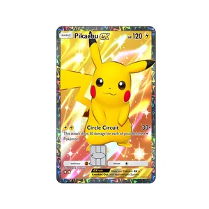Pikachu ex Pokémon Debit Credit Card Skin - Small Chip - Holographic - Picture 1 of 4