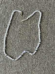 14k Clasp Natural Rose Quartz And Lapis Bead Stone Necklace NEEDS REPAIR - Picture 1 of 8