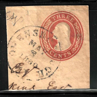 Owensborough Untyped 3 Cent Washington Postal Stationary Corner 1850's US 81B33 - Image 1 of 2
