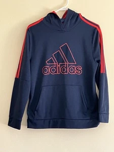 Adidas Youth XL 18-20 Hoodie Red/Navy Blue %100 Polyester Casual Activewear - Picture 1 of 4