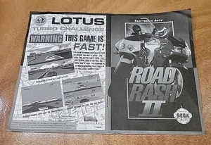Vintage ROAD RASH II Sega GENESIS Game B&W Instruction Manual Booklet **ONLY** - Picture 1 of 24