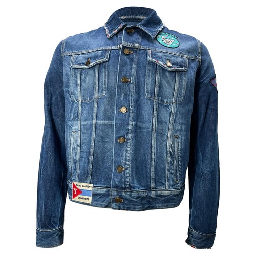 SAINT LAURENT (YSL) Saint Laurent Giacca Patch In Blu Cotone Denim Uomo Azzurro L
