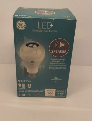 GE LED+ One Bulb + One Function 60W/9W 2700K Speaker Light Bulb - Soft White - Image 1 of 3