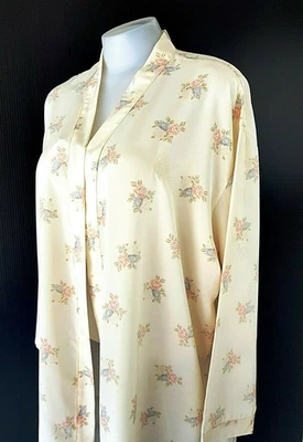 CALVIN KLEIN Mujer BEIGE SATINADO KIMONO CAMISOLA VESTIDO BATA DE NOCHE - M (L) Foto 1 de 4