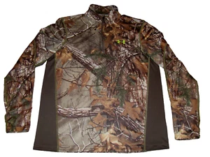 Under Armour Scent Control Mens L RealTree Camo Loose Heat Gear 1/4 Zip Shirt - Picture 1 of 7