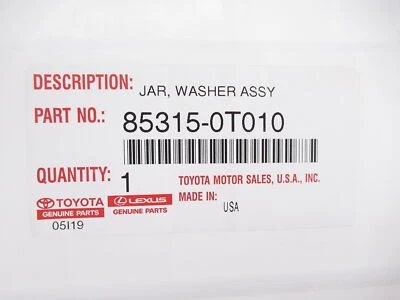 Frasco tanque depósito líquido lavadora original OEM Toyota 85315-0T010 2009-2015 Venza Foto 1 de 4