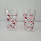 Hello Kitty Sanrio Drinking Glass Cups Cute & Trendy 5" Set Of 2  11 Oz 2014