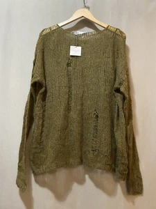 NWT ZARA Women Long Sleeve Wool Alpaca Open Knit Sweater With Cami Size M Green - Picture 1 of 19