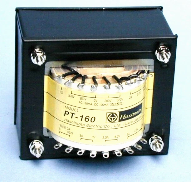 Transformador de potencia Hashimoto PT-160 con escudo ES y MS [Deber pagado en EE. UU.] Foto 1 de 1