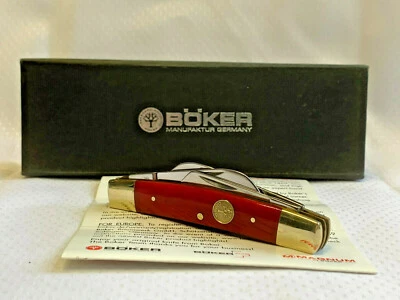Boker Treebrand Congress Knife Smooth Red Folding Pocket 110720 in Box 4 Blades - Image 1 of 4