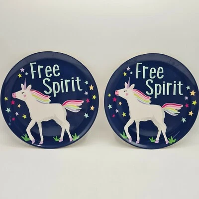 Juego de platos de melamina Pottery Barn Kids lote de 2 9" Unicorn Free Spirit Foto 1 de 4