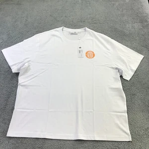 Sergio Tacchini Shirt Mens 4XL XXXXL Graphic Tee White Beige Spell Out a34gfdgd - Picture 1 of 8